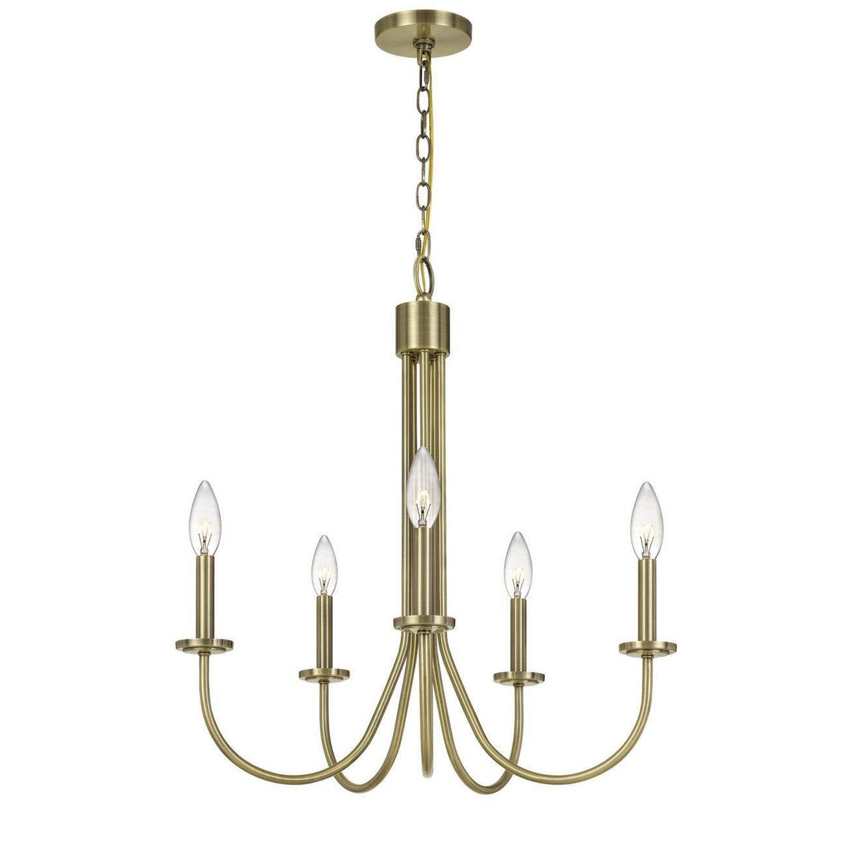 5-Light Metal Chandelier Antique Brass B59671