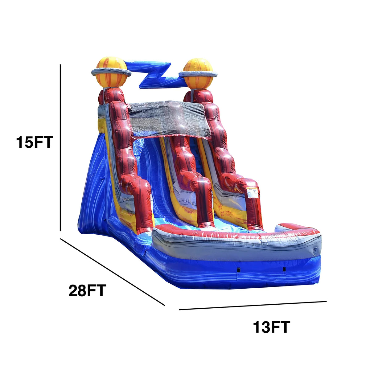 15' Inflatable Water Slide with Splash Pool B1813