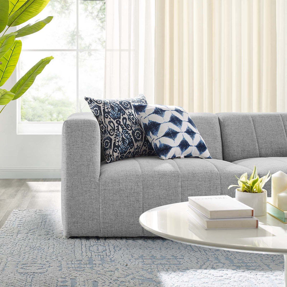 Light Grey Fabric Loveseat Sofa H1029