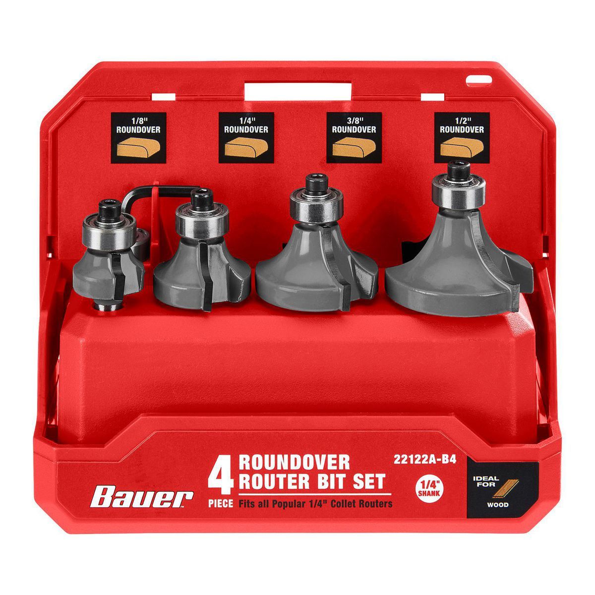 Roundover Router Bit Set, 4-Piece V491965