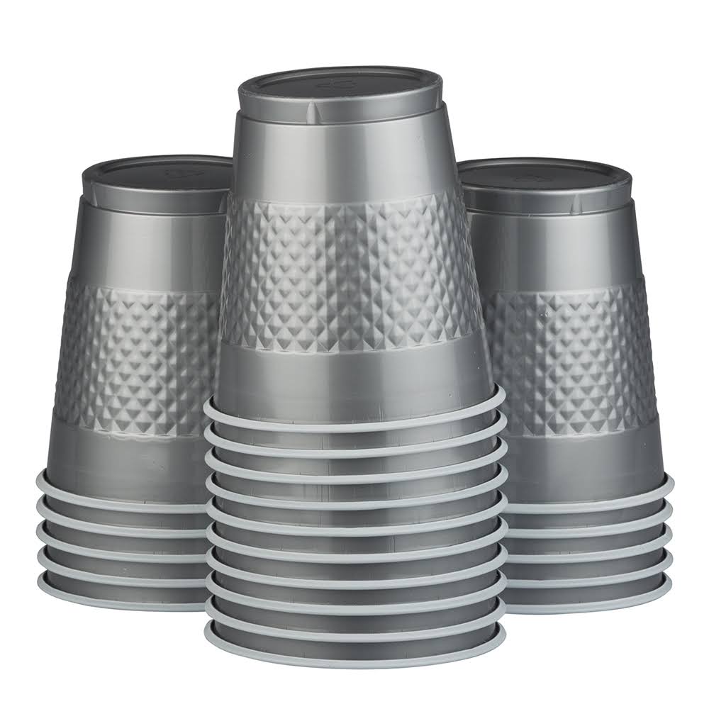 200 Bulk Plastic Cups 12 oz Silver O752860