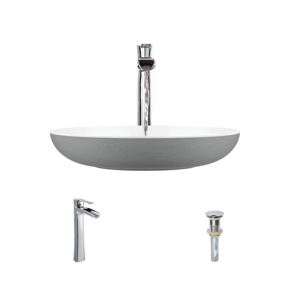 Stone Composite Oval Vessel Sink Q28942
