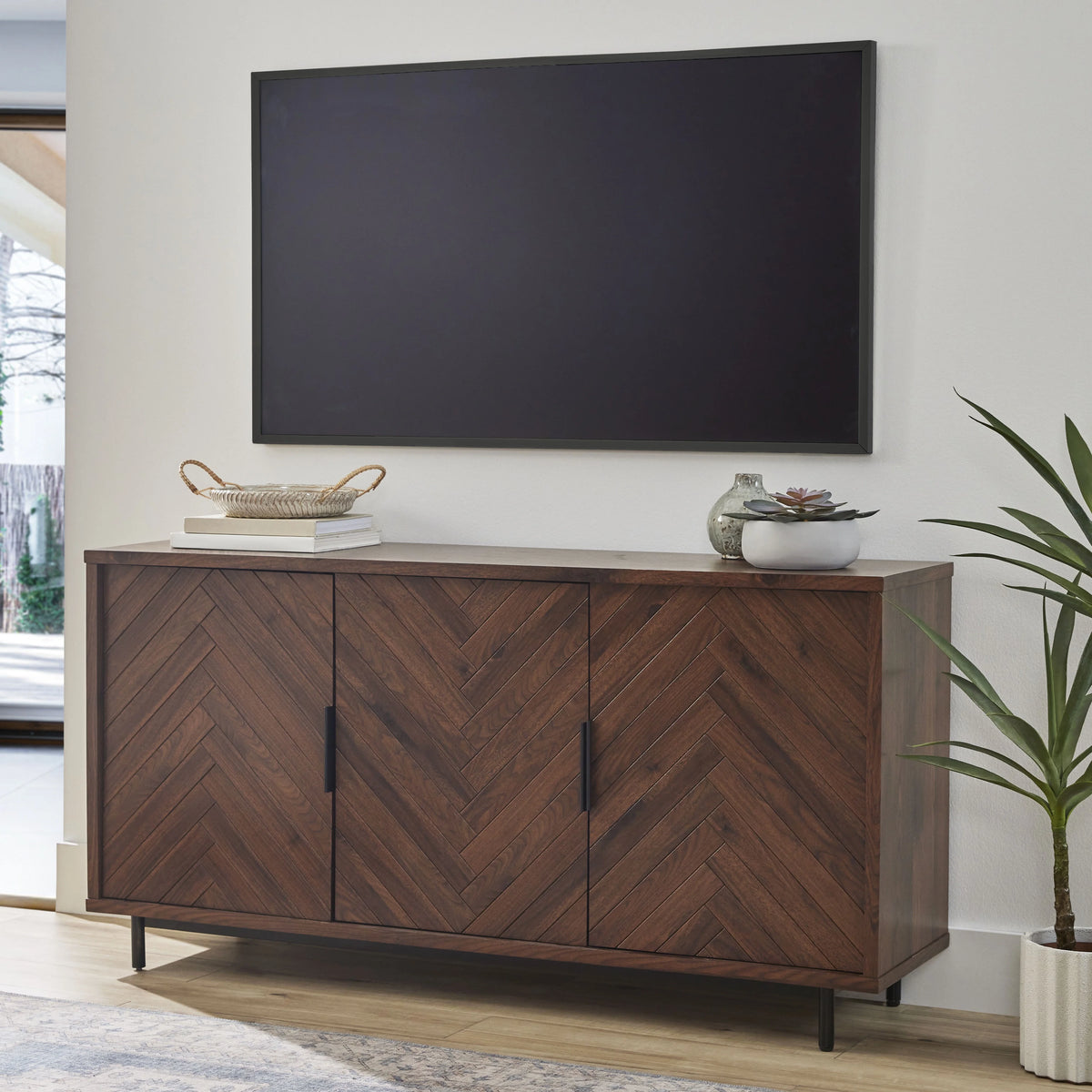 Walnut Finish TV Stand L3807