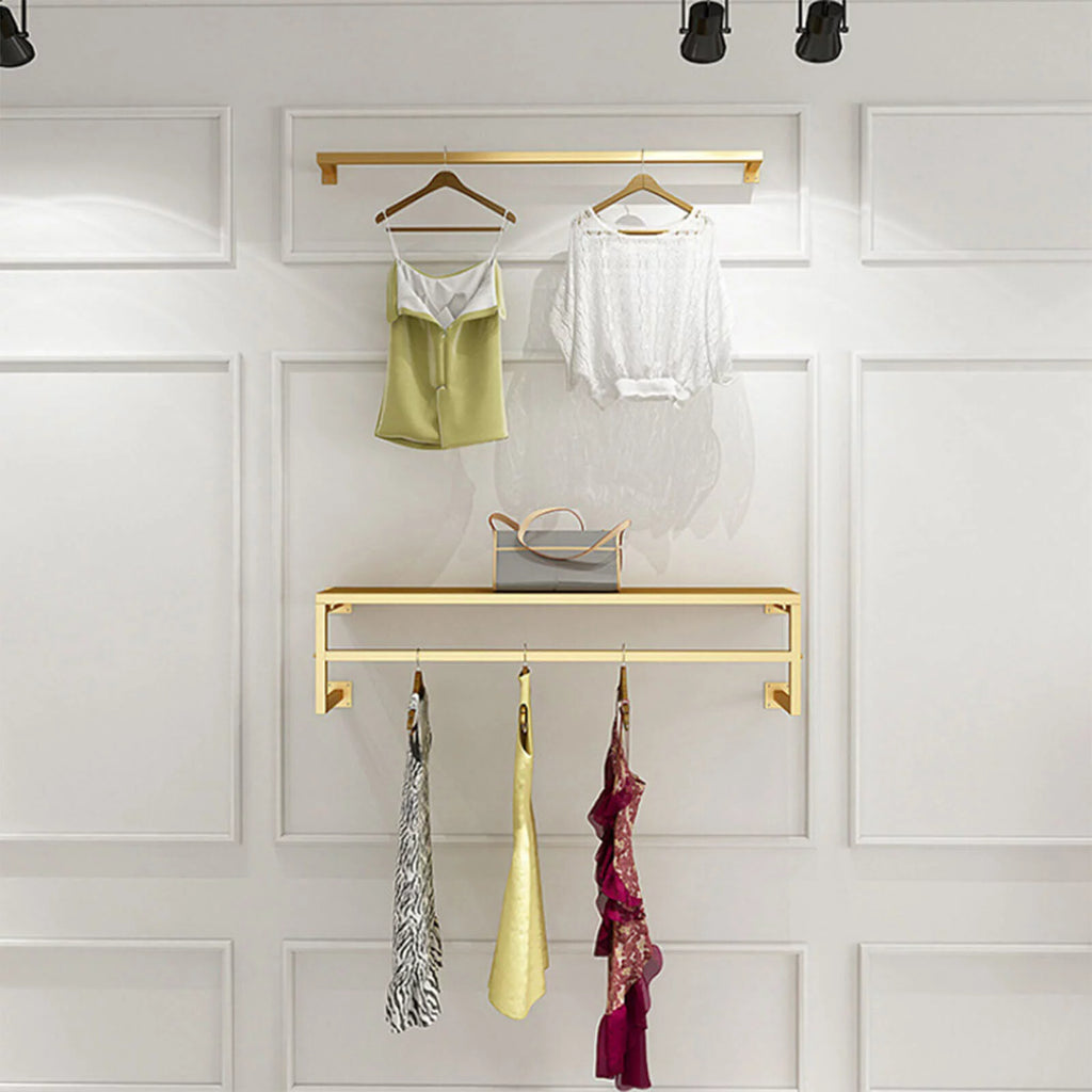 Gold Vintage Wall Mounted Clothes Rod Rack G25159