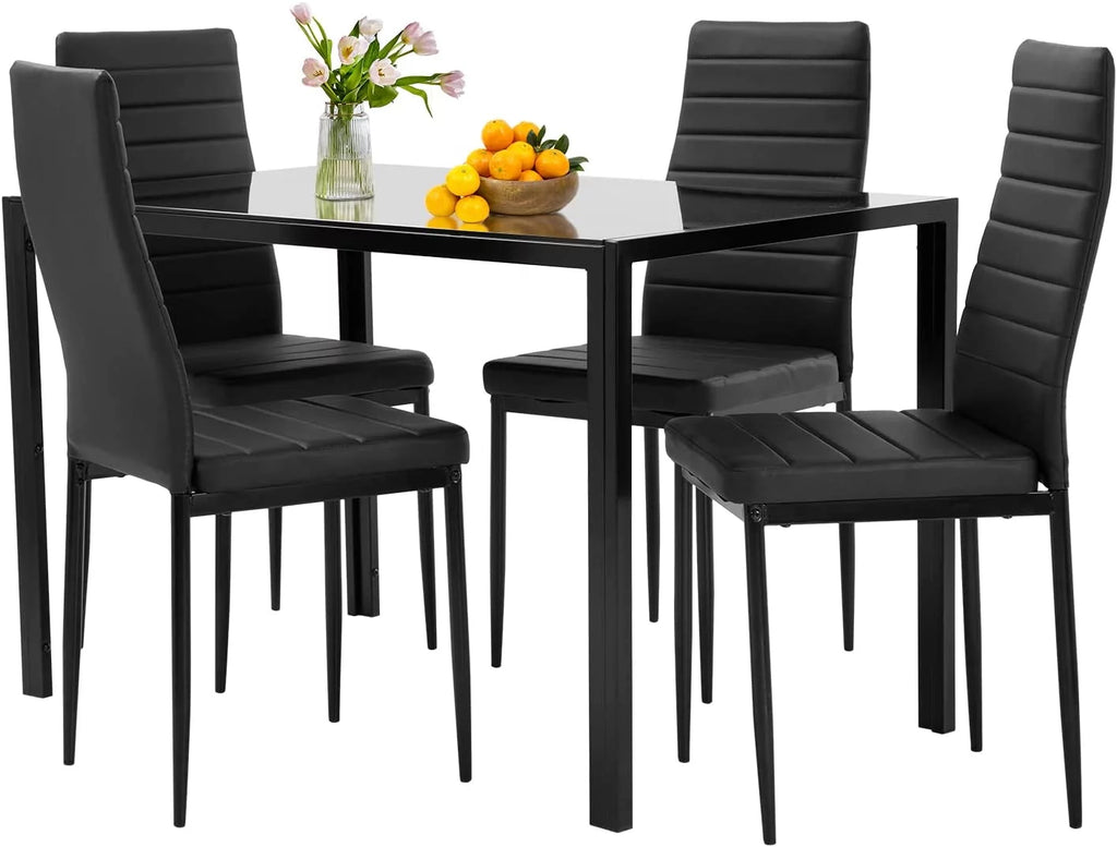 5-Piece Dining Set with 4 Upholstered Chairs C503180
