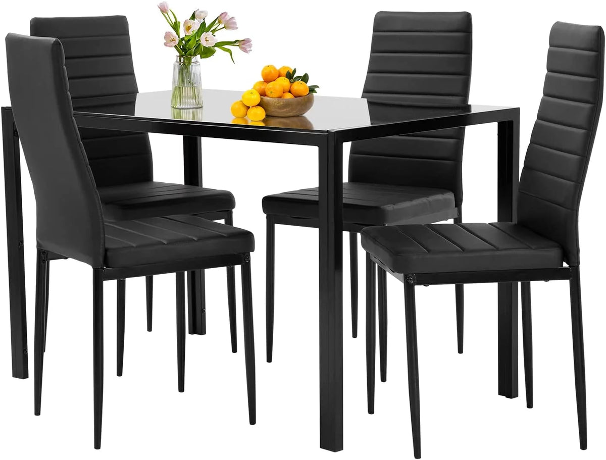 5-Piece Dining Set with 4 Upholstered Chairs C503180