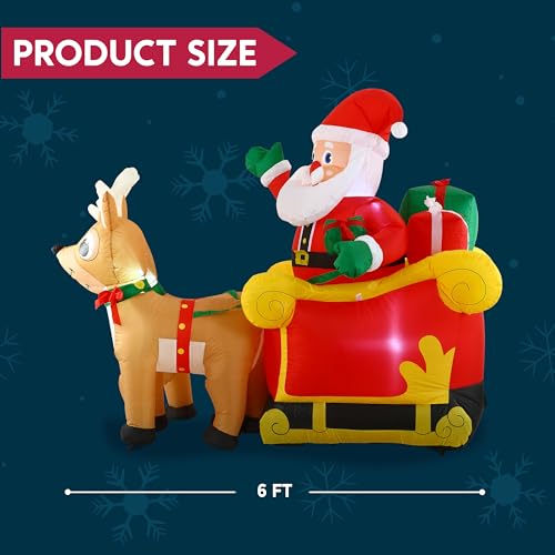 6 FT Inflatable Christmas Yard Decoration with Built-in LED A21129