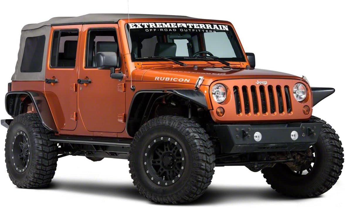Textured Black Rubi Rails Compatible with 07-18 Jeep Wrangler JK 4-Door B83584
