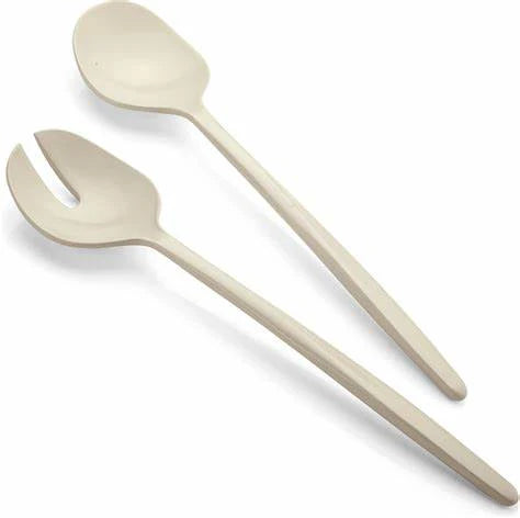 Milk White Salad Servers R546