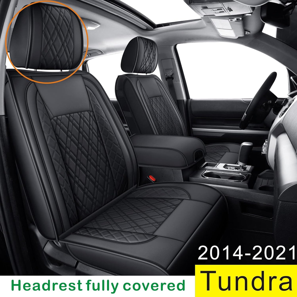Black & Red Faux Leather Seat Covers J7918