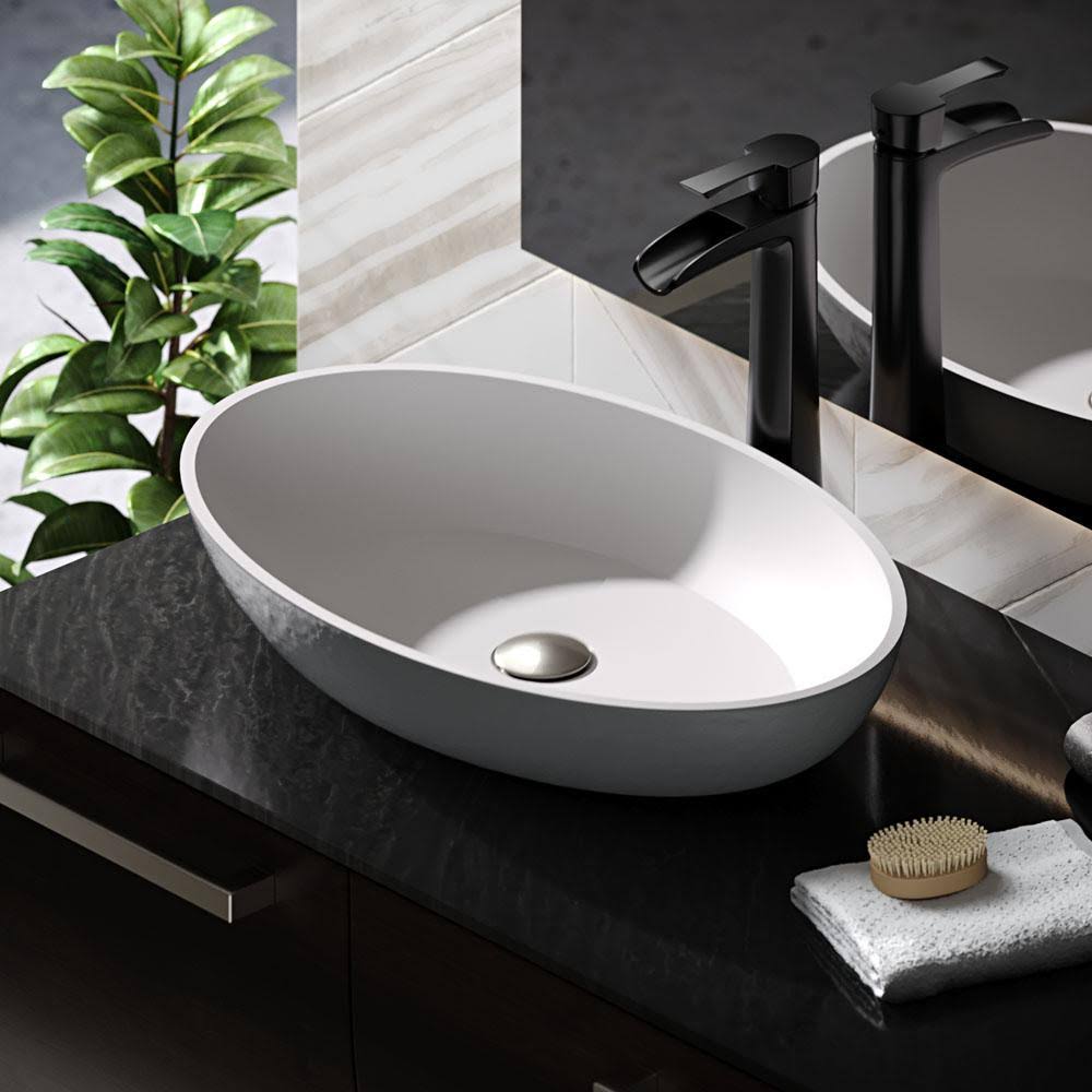 Stone Composite Oval Vessel Sink Q28942