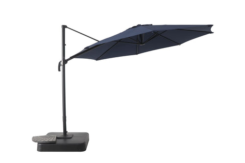 10’ Navy Blue Octagon Tilting Cantilever Patio Umbrella with Weighted Base C12336