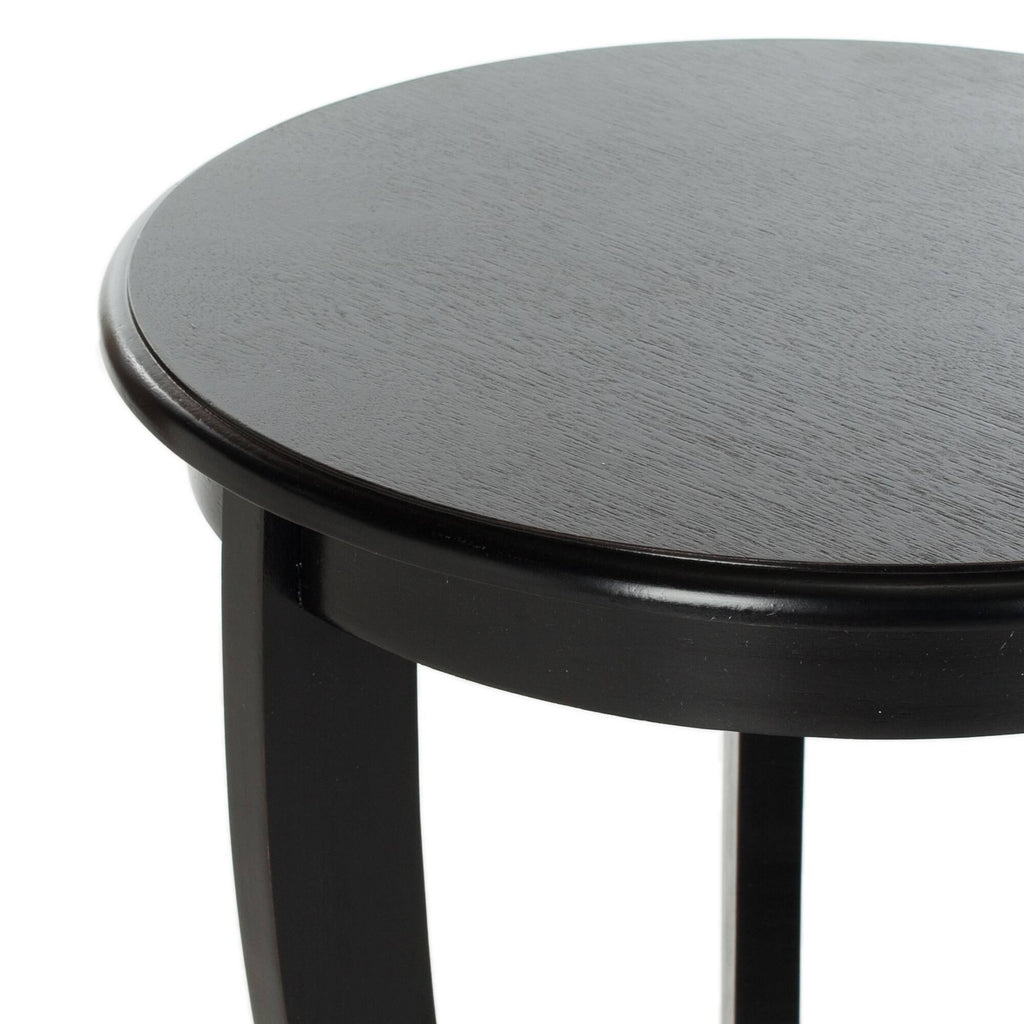 Distressed Black Pedestal Side Table A608