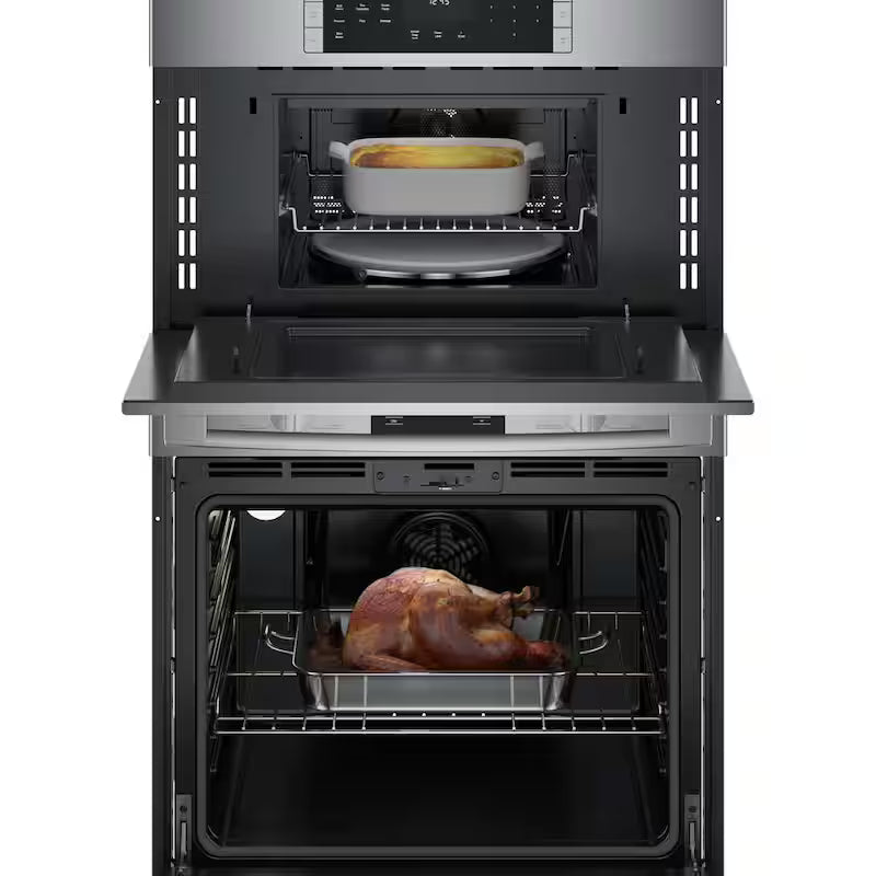 30 in. Double Electric Convection Wall Oven Microwave Stainless Steel E664