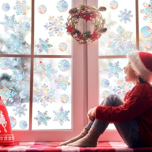 236 Pcs Christmas Snowflake Window Clings V78152
