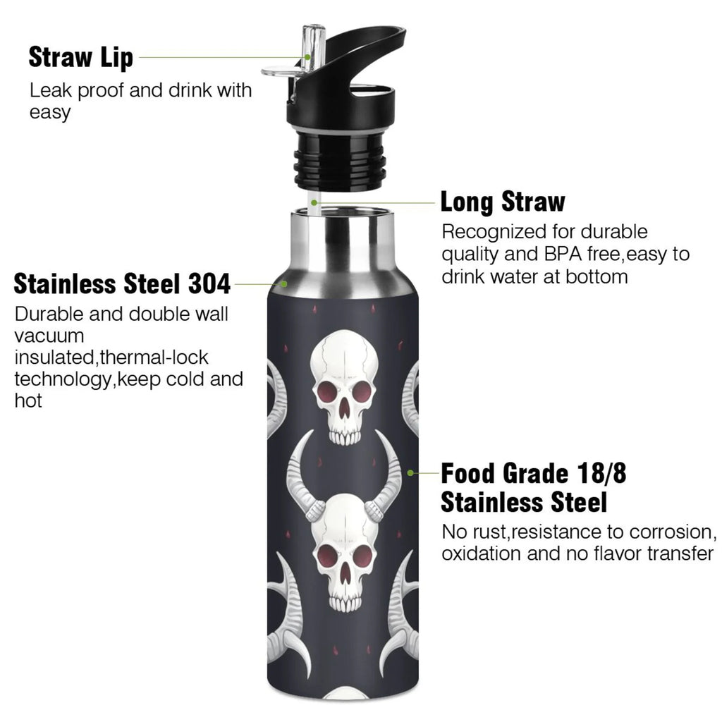 Insulated Stainless Steel Water Bottle with Straw Lid, 20 oz R589155