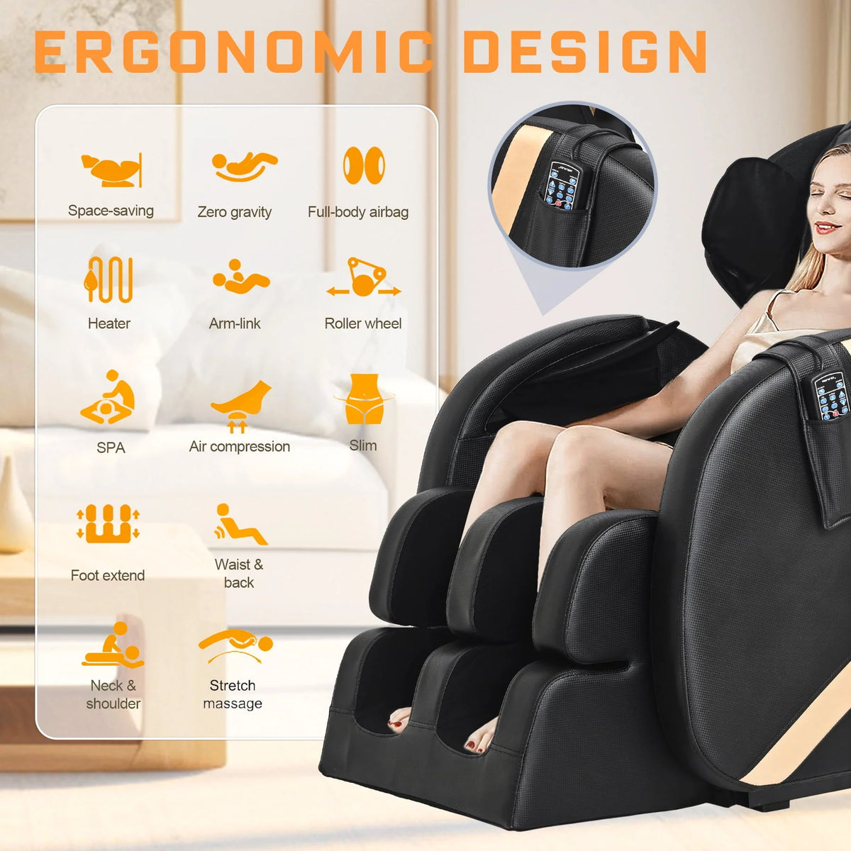 Small Zero Gravity Full Body Massage Chair with Heating and Airbags E126864