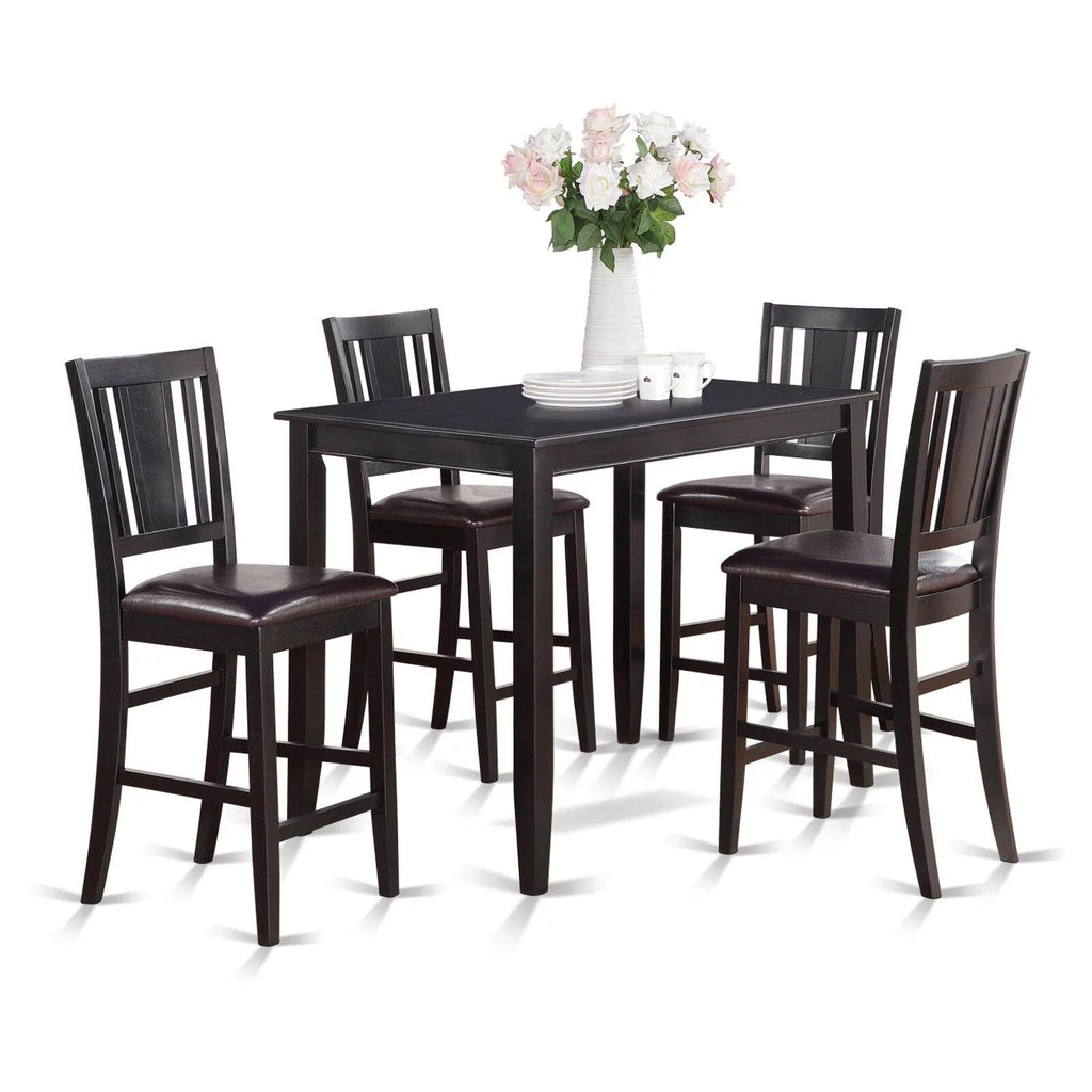 5 Piece Dining Set with Table and 4 Stools in Black M352999
