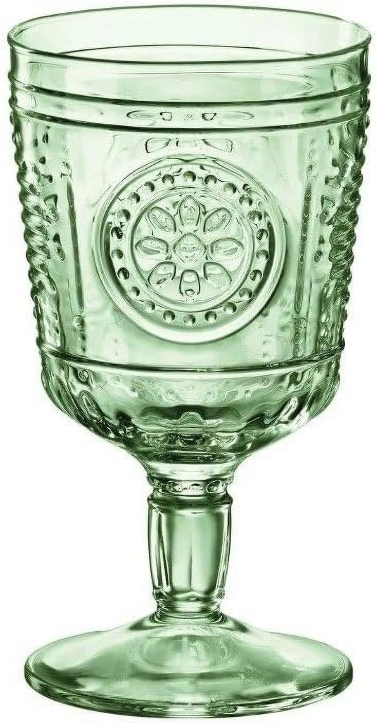 Set Of 4 Stemware Glasses 10.75 Oz. Crystal Glass Pastel Green S56871