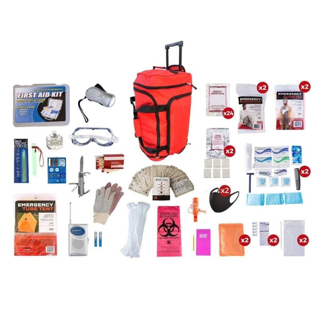 2 Person Survival Kit with Red Wheel Bag K425659