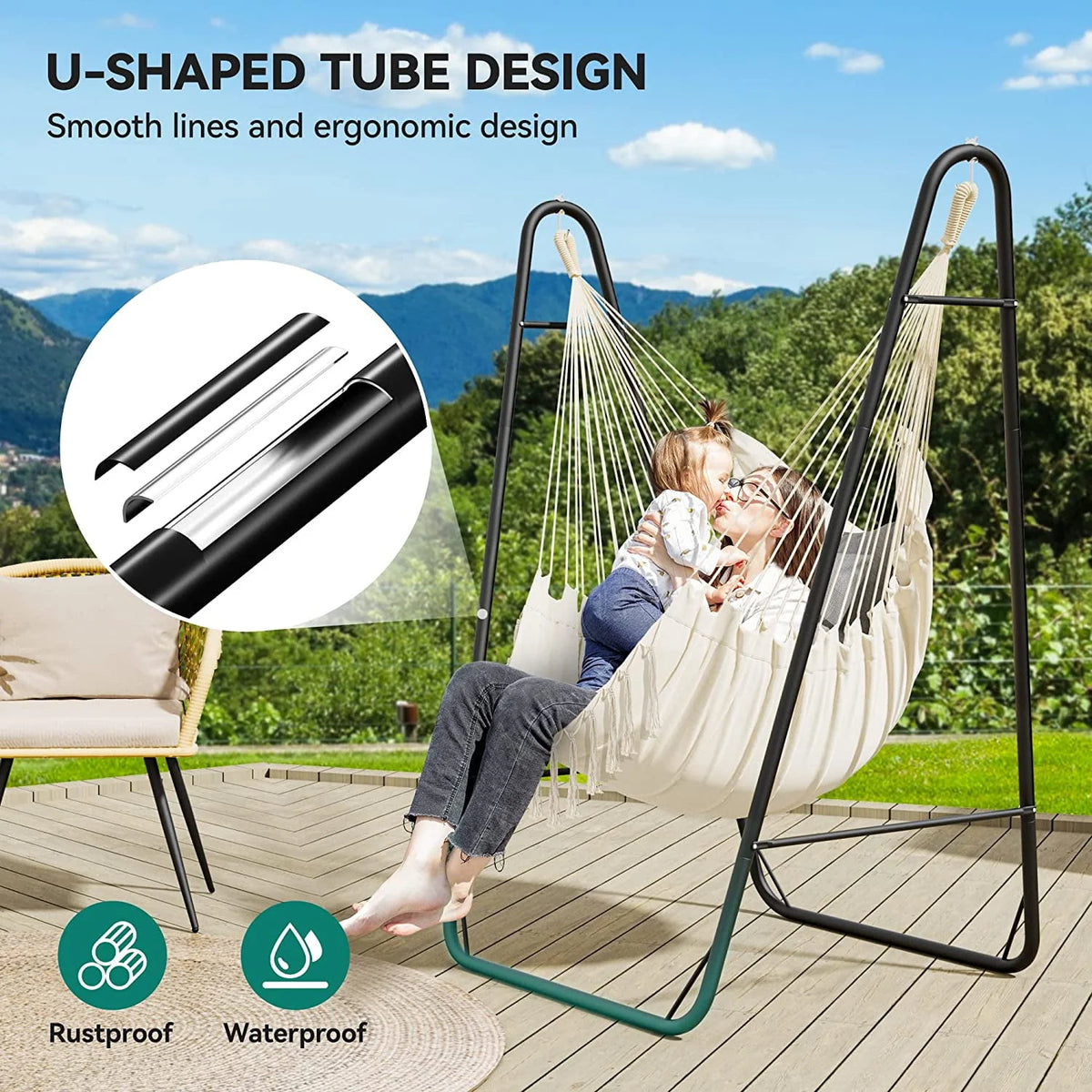 Hammock Chair with Stand Heavy Duty 330Lbs L7933