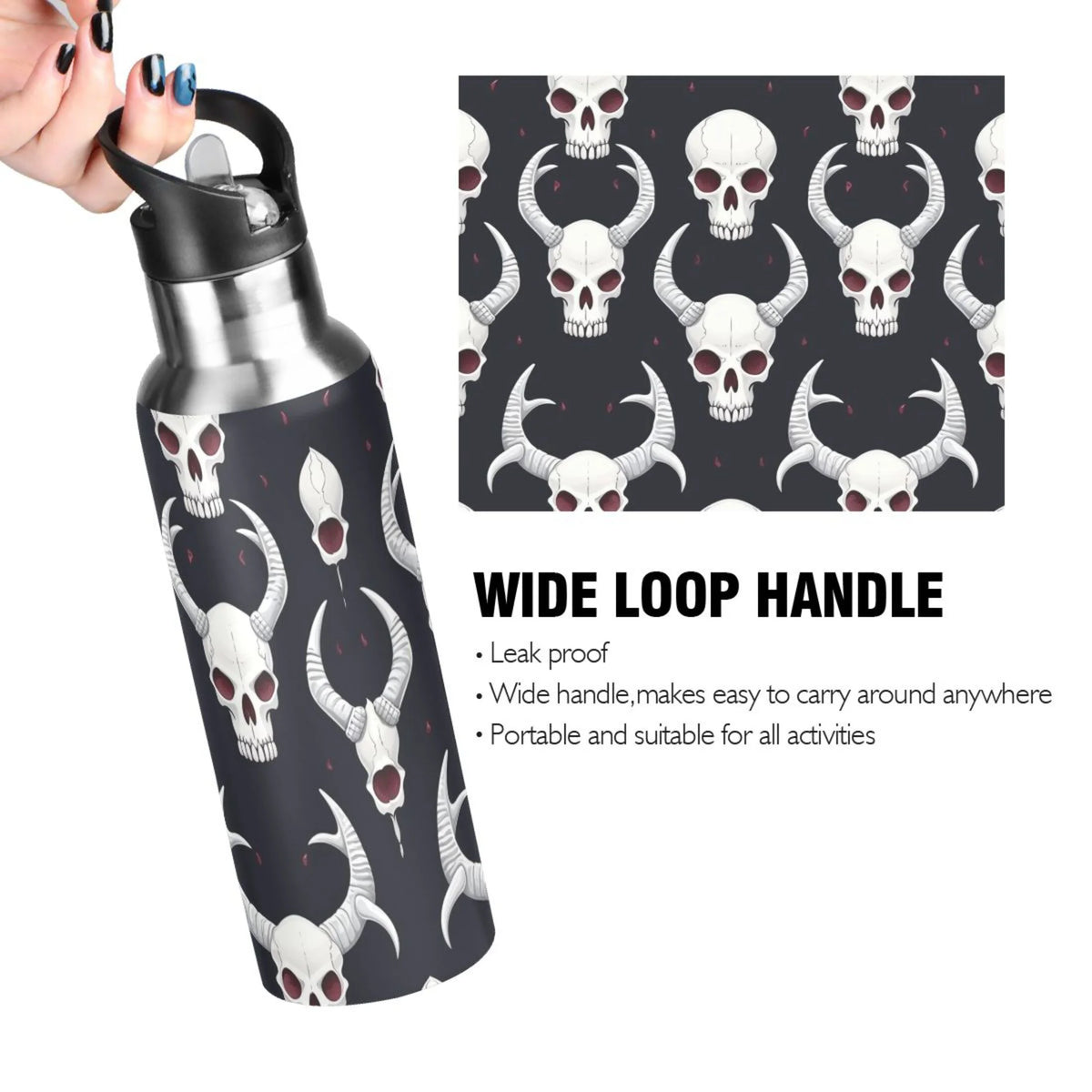 Insulated Stainless Steel Water Bottle with Straw Lid, 20 oz R589155