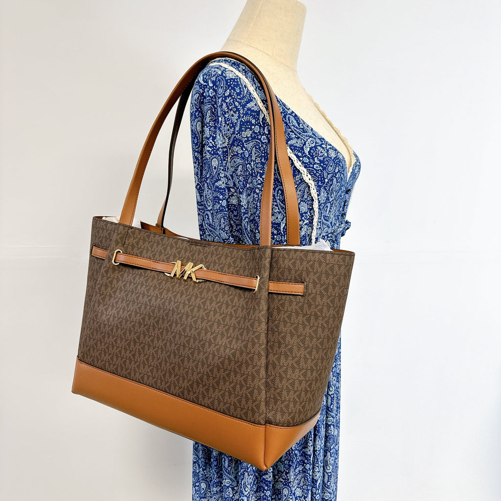 Brown Large Belted Tote R7029