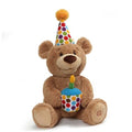 Glow-in-The-Dark Singing Stuffed Animal Plush Toy, Brown, 10” T858