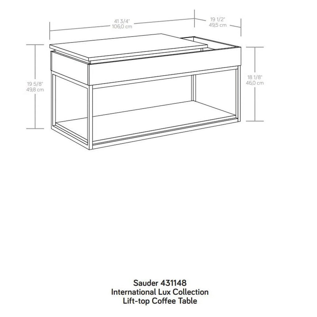 Modern Engineered Wood Lift-Top Coffee Table in Brown S54137