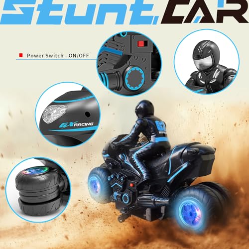 Remote Control Motorcycle with LED Wheels Blue T8827