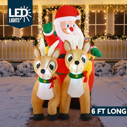 6 FT Inflatable Christmas Yard Decoration with Built-in LED A21129