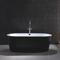 67 in. Acrylic Flatbottom Freestanding Bathtub in Black and White I874