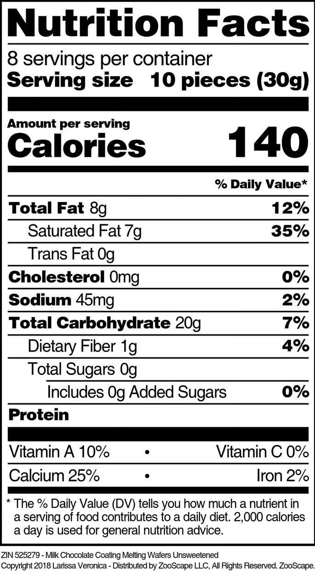 Milk Chocolate Coating Melting Wafers Unsweetened 8 oz 3-Pack Z24966