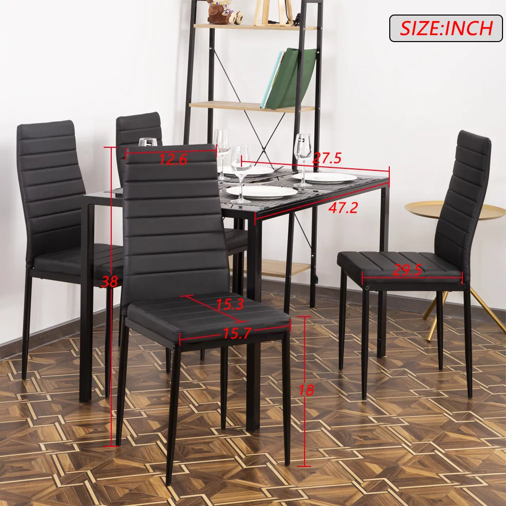 5-Piece Dining Set with 4 Upholstered Chairs C503180