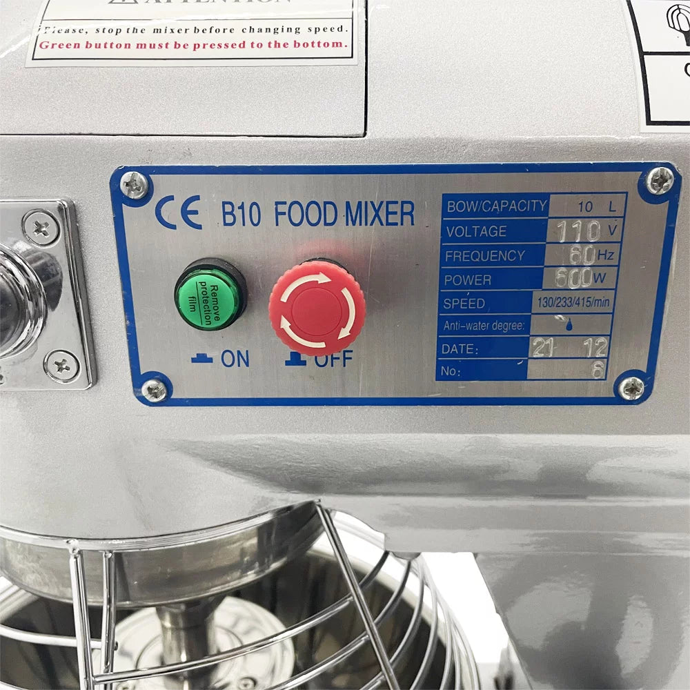Commercial Dough Mixer 11Qt 3 Speed Stainless Steel G4794