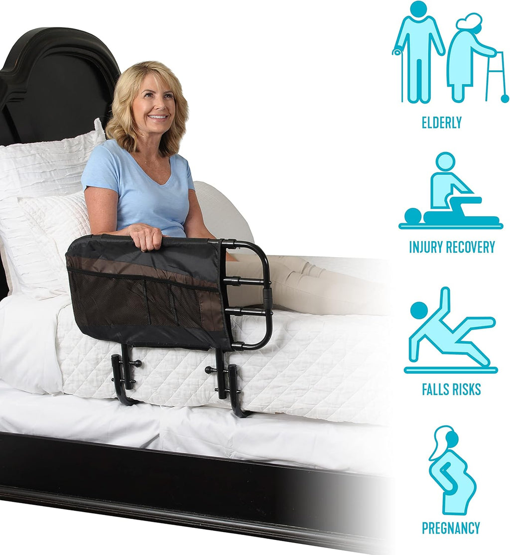 Adjustable Bed Rail with Organizer Pouch Z683