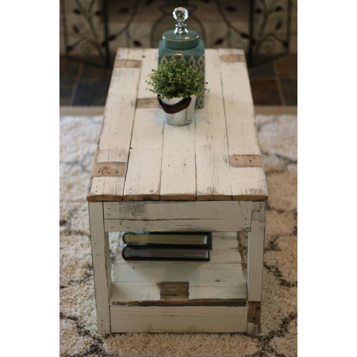 Unfinished Wood Coffee Table with Shelf S210545