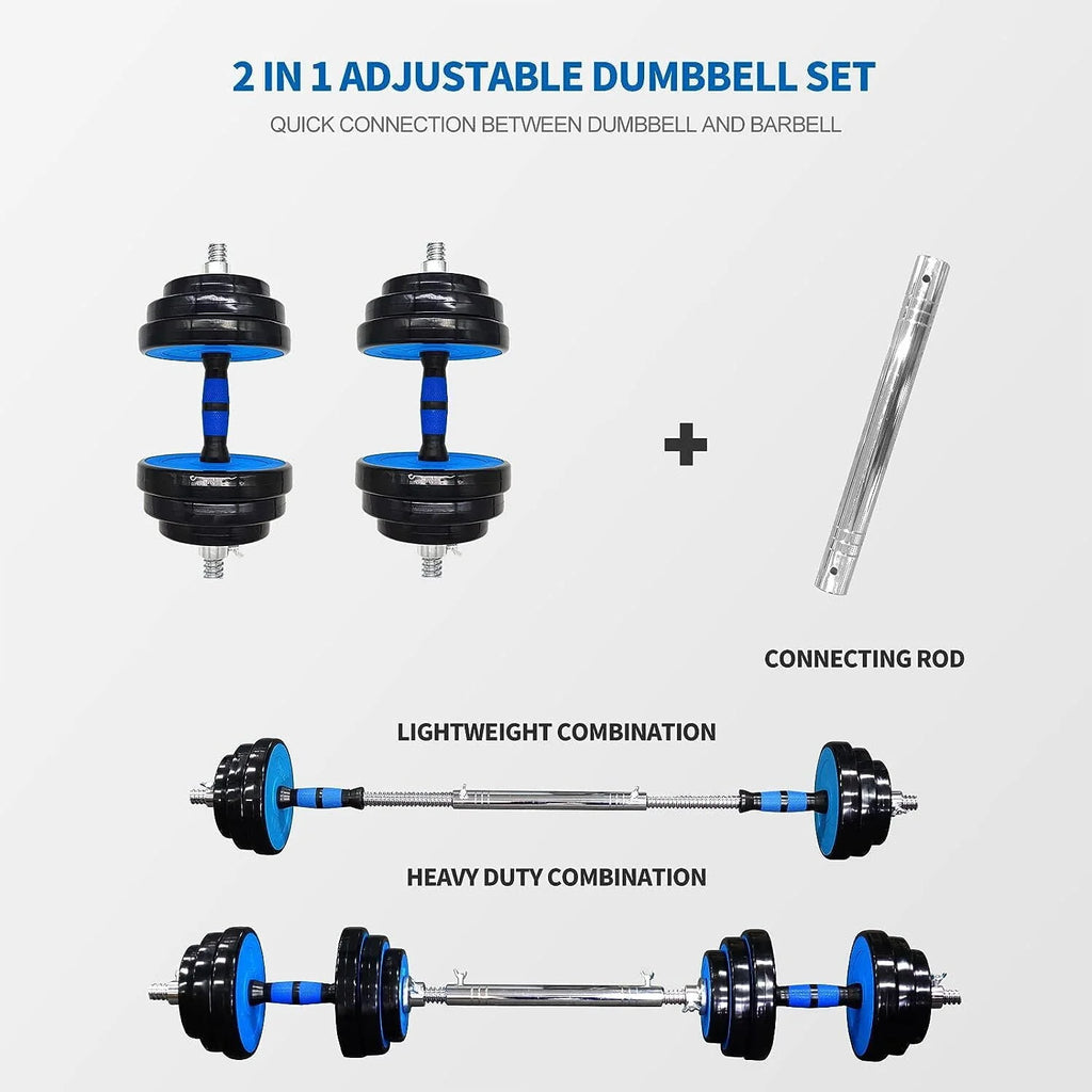 Adjustable 44lbs Dumbbells Barbell Set G800