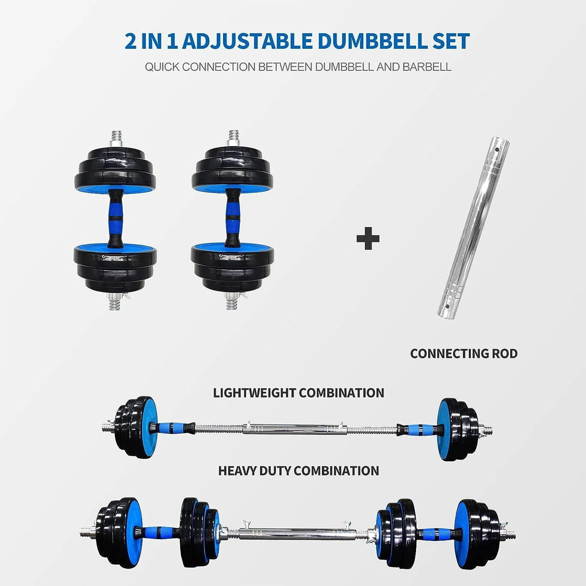 Adjustable 44lbs Dumbbells Barbell Set G800