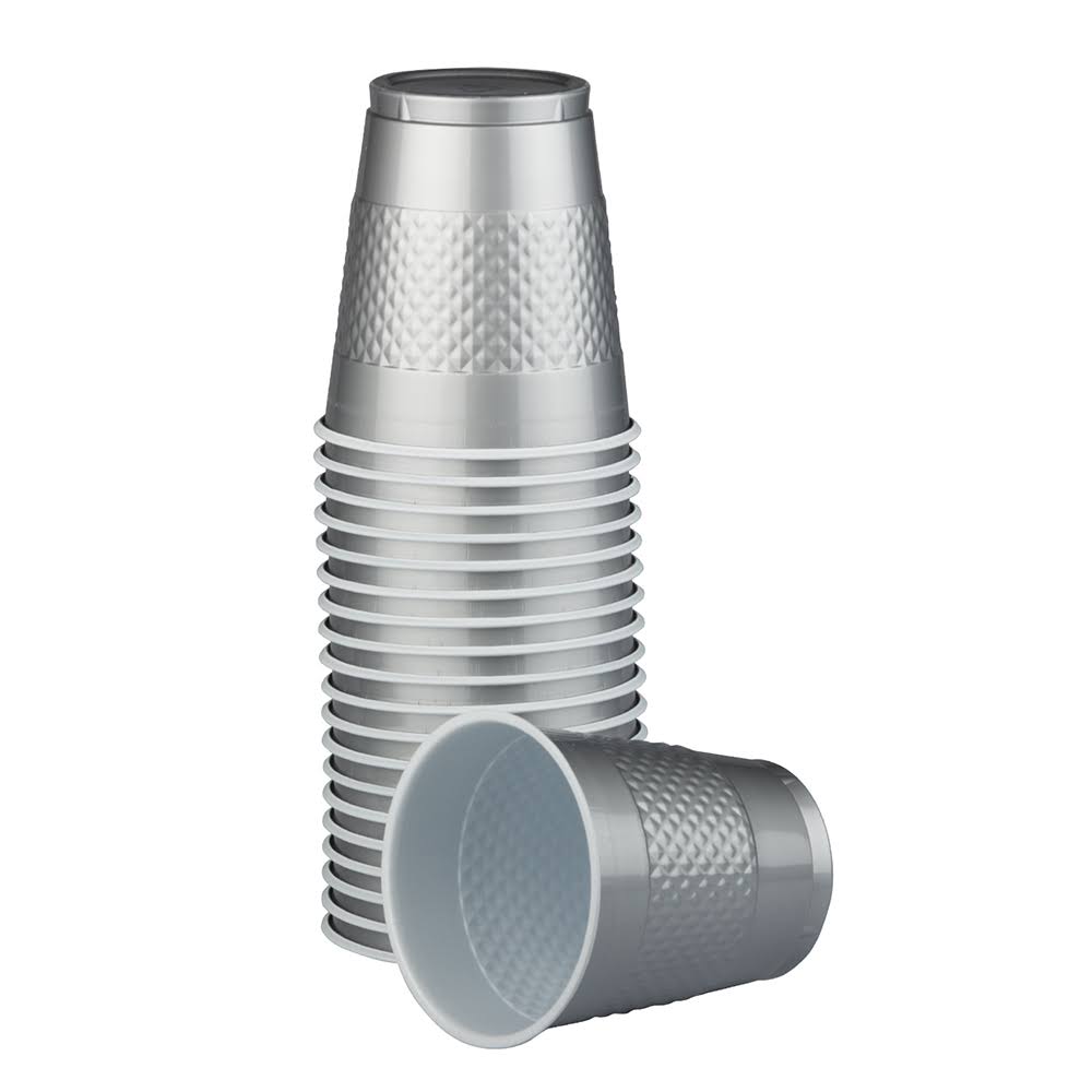 200 Bulk Plastic Cups 12 oz Silver O752860
