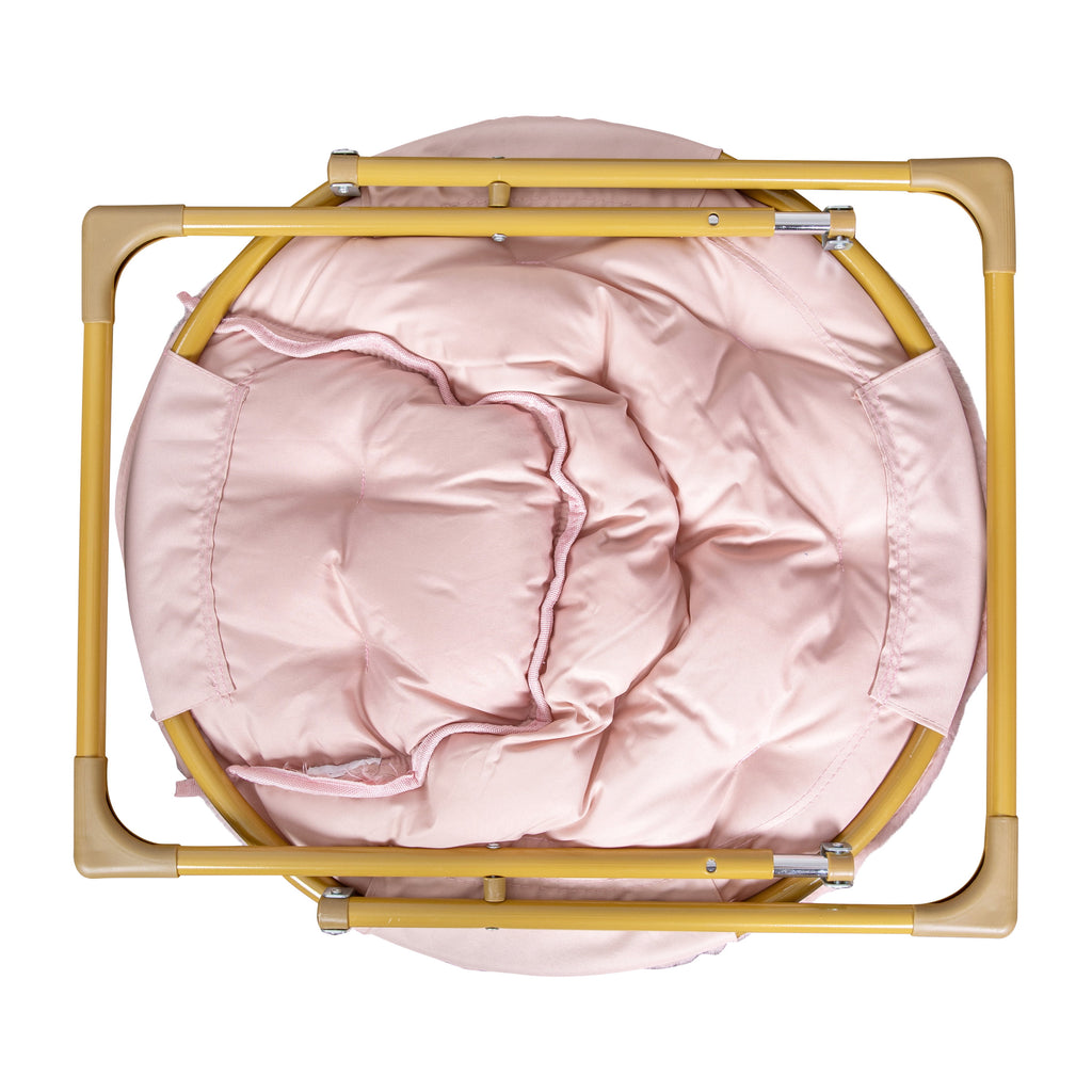 Blush Faux Fur Kids Mini Folding Saucer Chair C253844