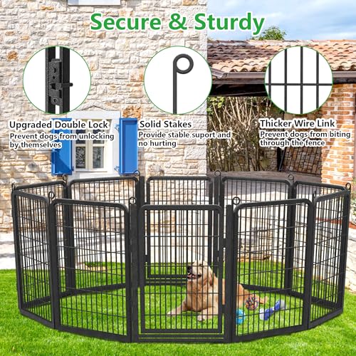 32" Height 10 Panels Metal Dog Playpen X96567
