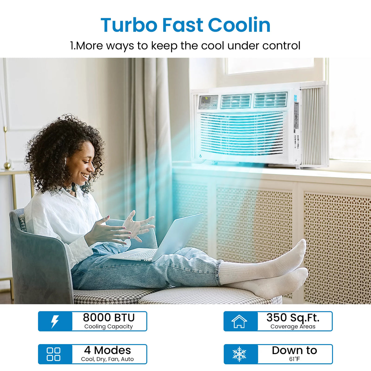 8000 BTU Smart Window Air Conditioner K29983