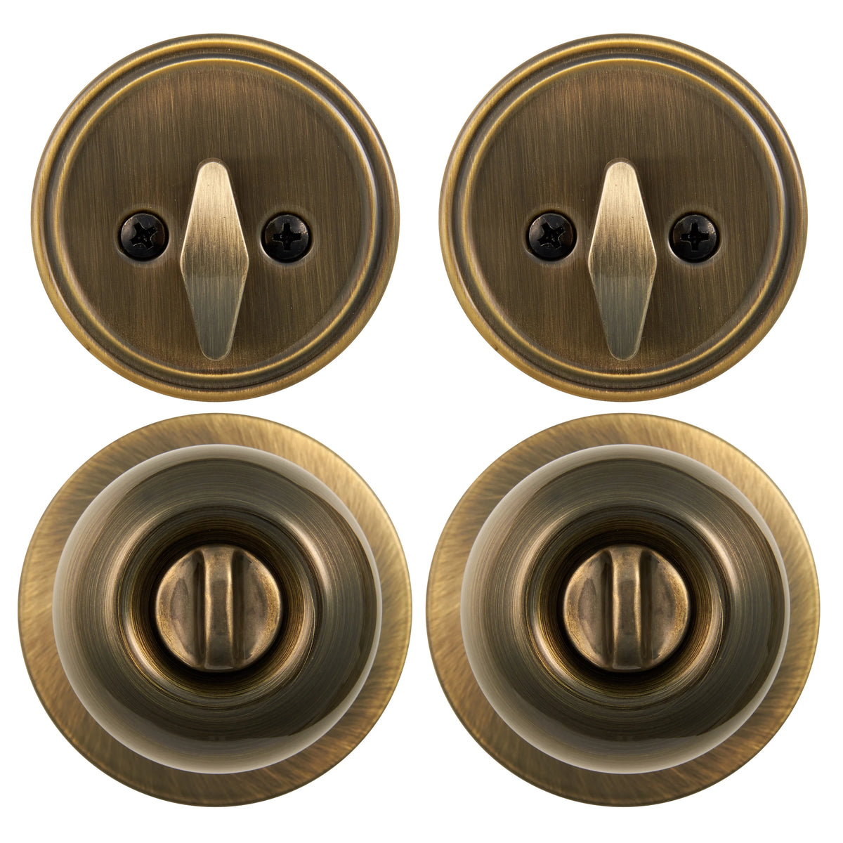 Keyed Entry Ball Doorknob and Deadbolt Combo in Oil-Rubbed Bronze, Twin Pack T878
