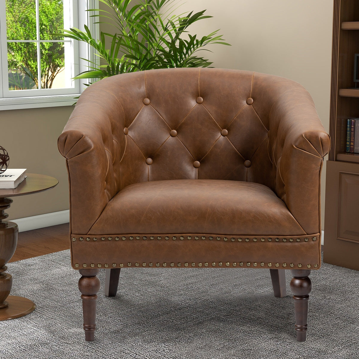 PU Leather Tufted Armchair X132759