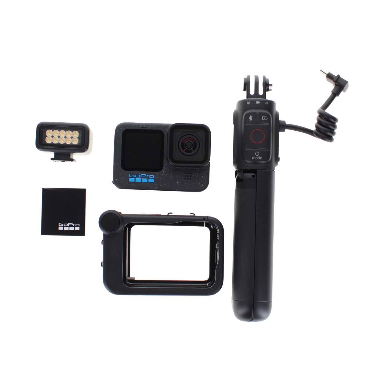 Waterproof Action Camera with Battery Grip, Tripod, Remote, Media Mod, Light Mod, Enduro Battery, 64GB Card and 2 Extra Batteries U189