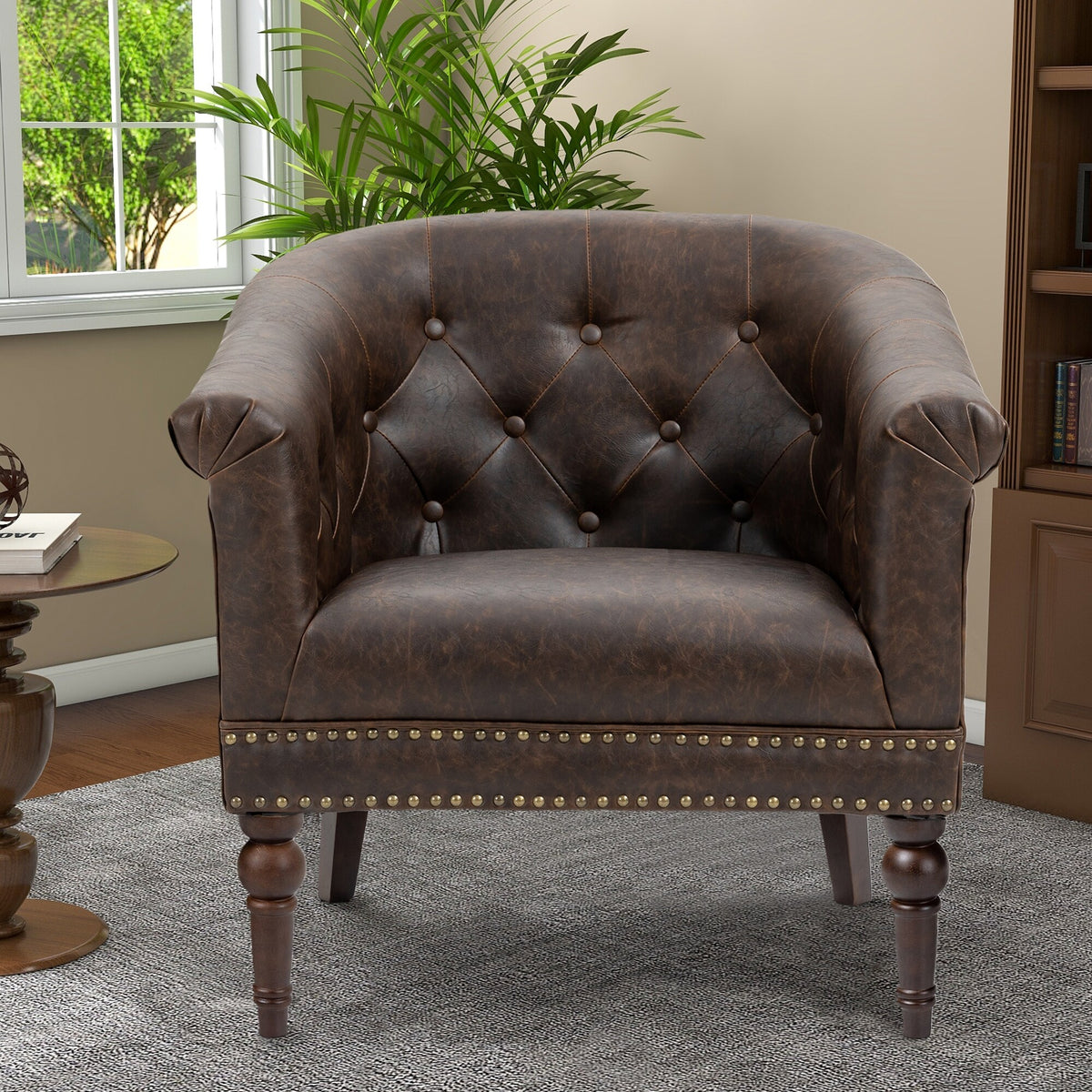 PU Leather Tufted Armchair X132759