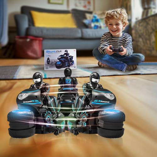 Remote Control Motorcycle with LED Wheels Blue T8827