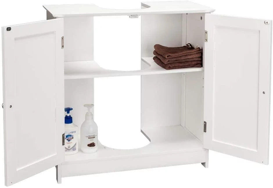 White Under Sink Bathroom Vanity Cabinet with Shelves M314