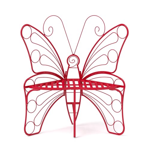 Black Metal Butterfly Outdoor Bench S530017
